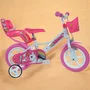 Bicicleta cu pedale, Dino Bikes, Unicorn, Cu roti ajutatoare, Cu cosulet frontal, Cu cosulet pentru papusi, 12 inch, Pana la 40 kg, 3 ani+, Multicolor - 7