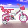 Bicicleta cu pedale, Dino Bikes, Unicorn, Cu roti ajutatoare, Cu cosulet frontal, Cu cosulet pentru papusi, 12 inch, Pana la 40 kg, 3 ani+, Multicolor - 4