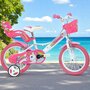 Bicicleta cu pedale, Dino Bikes, Unicorn, Cu roti ajutatoare, Cu cosulet frontal, Cu cosulet pentru papusi, 14 inch, Pana la 115 cm, Pink - 4