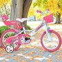 Bicicleta cu pedale, Dino Bikes, Unicorn, Cu roti ajutatoare, Cu cosulet frontal, Cu cosulet pentru papusi, 14 inch, Pana la 115 cm, Pink - 5