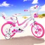 Bicicleta cu pedale, Dino Bikes, Flappy, Cu roti ajutatoare, Cu cosulet frontal, Cu scaunel pentru papusa, 16 inch, Pana la 125 cm, 6 ani+, Roz - 2