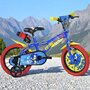 Bicicleta copii, Dino Bikes, Sonic, Roti ajutatoare, Suport cu sticla de apa, 16 inch, Cadru din otel, Pana la 125 cm, Blue/Red - 2