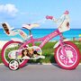 Bicicleta copii, Dino Bikes, Barbie, Roti ajutatoare, Cosulet frontal, Scaunel pentru papusi, 16 inch, Cadru din otel, Pana la 125 cm, Pink - 2