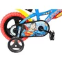Bicicleta copii, Dino Bikes, Superman, Roti ajutatoare, Suport cu sticla de apa, 12 inch, Cadru din otel, Pana la 110 cm, Blue/Red, Resigilat - 6