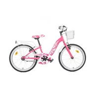 Bicicleta cu pedale, Dino Bikes, City Smarty, 20 inch, Roz si alb