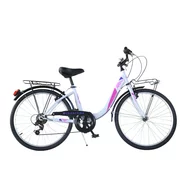 Bicicleta cu pedale, Dino Bikes, City Summertime, Cu 6 viteze, 24 inch, Peste 130 cm, White