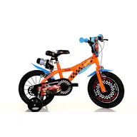 Bicicleta cu pedale, Dino Bikes, Hot Wheels, Cu roti ajutatoare, 14 inch, Pana la 115 cm, Multicolor