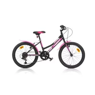Bicicleta cu pedale, Dino Bikes, Mountain Bike, Cu 6 viteze, 20 inch, Pana la 130 cm, Negru