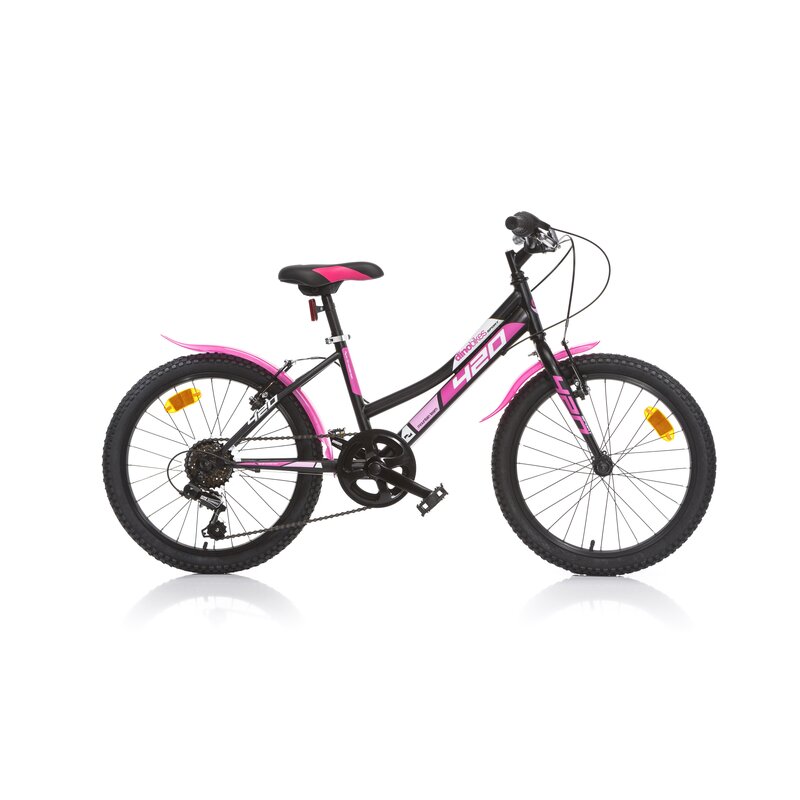 Bicicleta cu pedale, Dino Bikes, Mountain Bike, Cu 6 viteze, 20 inch, Pana la 130 cm, Negru