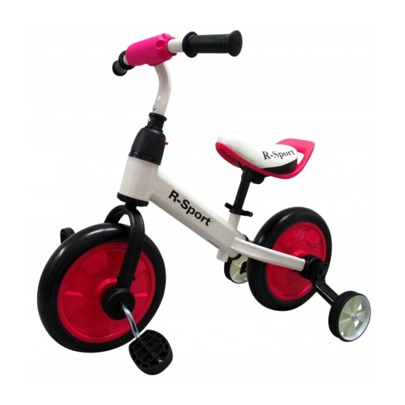 R-sport - bicicleta cu pedale p1, 12 , cu roti ajutatoare, roz