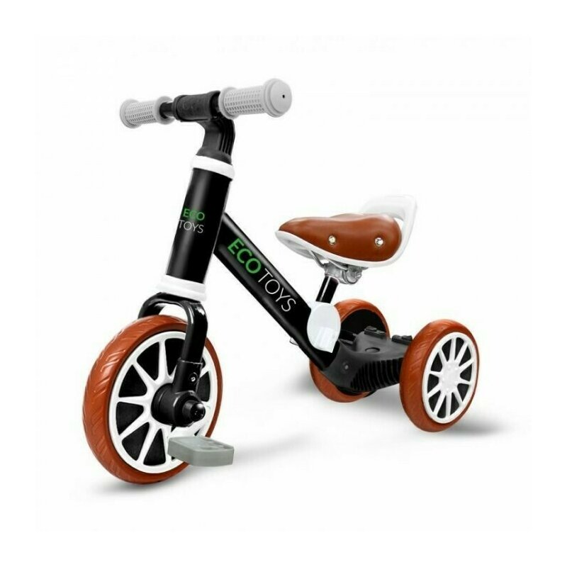 Ecotoys - bicicleta cu pedale lc-v1322 , 3 in 1, negru