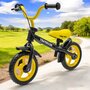 Bicicleta fara pedale, Baby Mix, Traveller, Cu manere antiderapante, Reglabila pe inaltime, Cu roti de 12 inci, Pana la 20 kg, 2-4 ani, Black/Yellow - 5