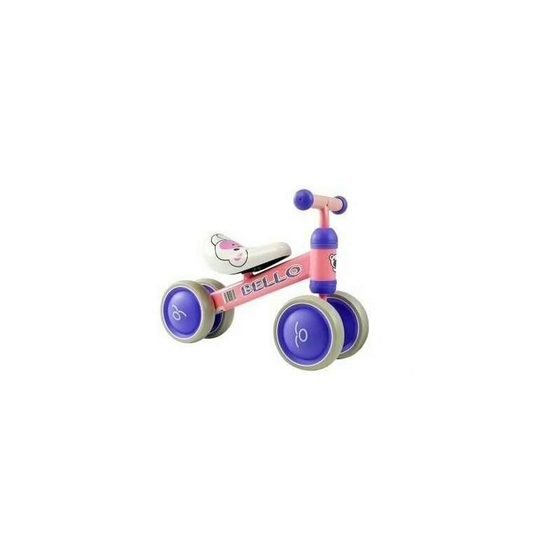 Leantoys - Bicicleta fara pedale, cu roti duble, pentru copii, Pink Bello, , 5262