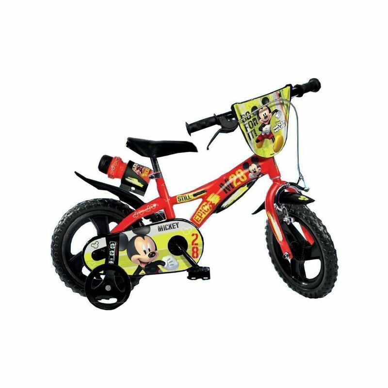 Dino Bikes - Bicicleta cu pedale , Mickey Mouse, 12 , Cu roti ajutatoare