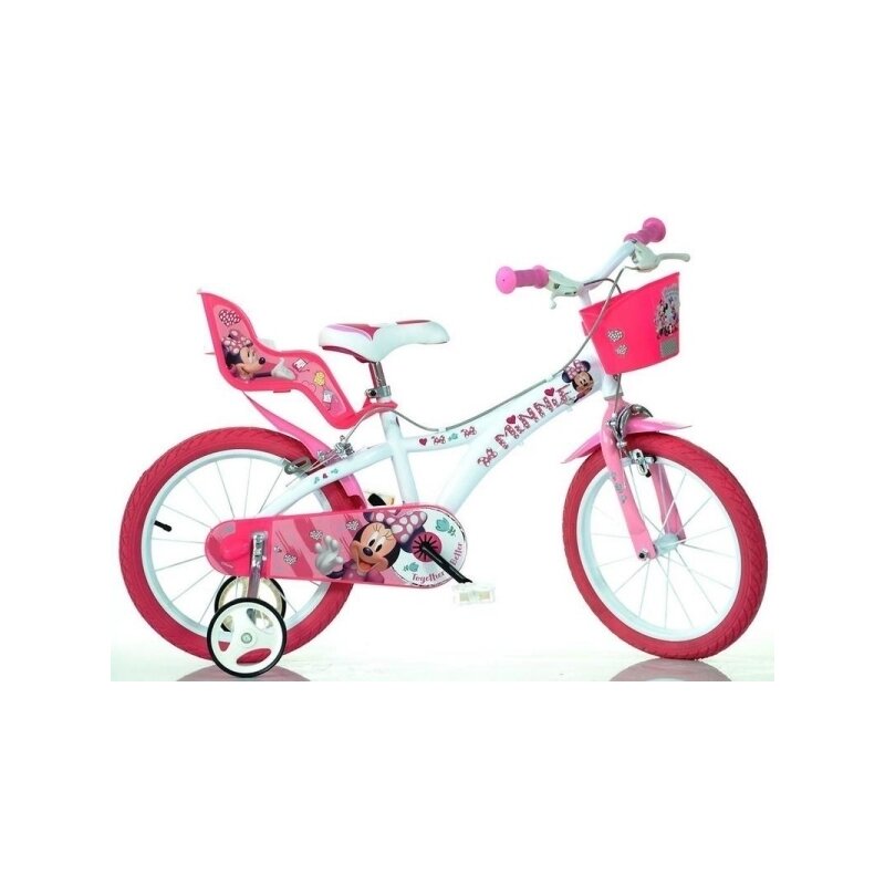 Dino Bikes - Bicicleta cu pedale 614MM , Minnie Mouse, 14 , Cu roti ajutatoare