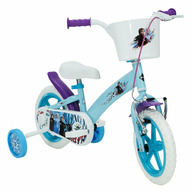 Bicicleta pentru copii, 12 inch, Cu roti ajutatoare si cosulet frontal, Huffy, Disney Frozen, Albastru