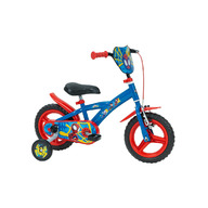 Bicicleta pentru copii, 12 inch, Cu roti ajutatoare si cosulet frontal, Sistem de franare frontal, Huffy, Disney Spider-Man, Albastru