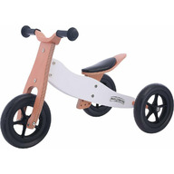 Bicicleta/tricicleta fara pedale din lemn, 2 in 1, Functie de bicicleta echilibru, Sa reglabila, Manere antiderapante, Roti ajustabile, 18 luni – 3 ani, Free2Move, Brown White