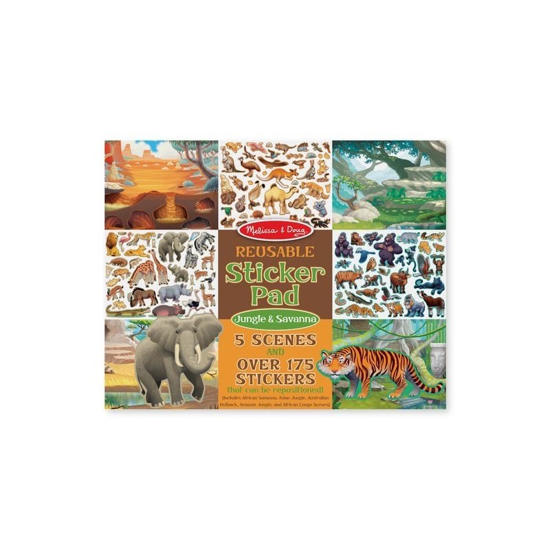 Melissa & doug - bloc cu abtibilduri reutilizabile jungla