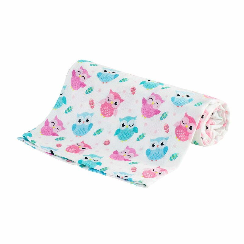 Bocioland - scutec multifunctional, din fibra de bambus, 75x 75 cm, owls
