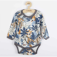 Body cu maneca lunga, Cu capse, Marime 74, Din bumbac 100%, New Baby, Rebel Graphite