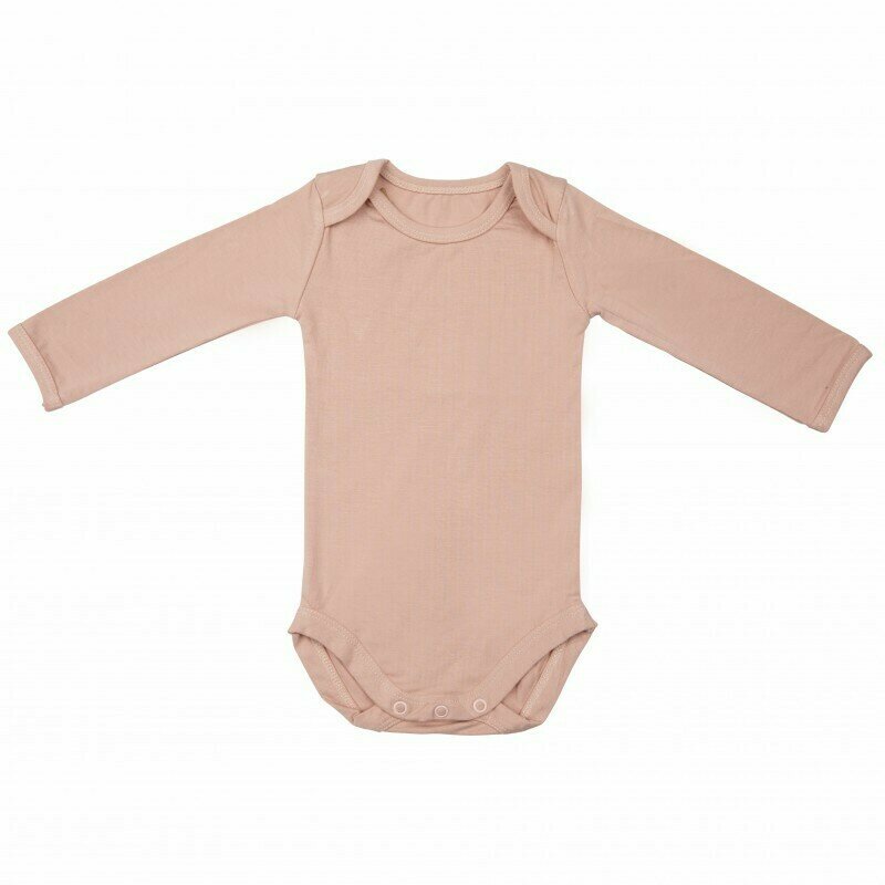 Timboo - body cu maneca lunga , misty, 74-80 cm, din bambus, roz