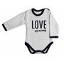 Body cu maneca lunga, Love my mommy, Material certificat Oeko Tex Standard 100, Din bumbac, Marime 62, Grey - 1
