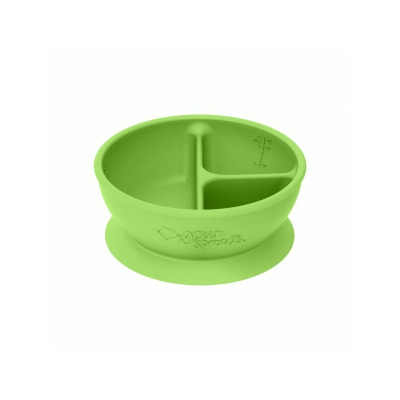 Bol de invatare compartimentat - Learning Bowl Divided - Green Sprouts - Green