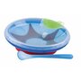 Bol, Nuby, Cu ventuza, rezervor si lingura, Pentru a mentine alimentele calde, Sigur pentru masina de spalat vase si microunde, 400 ml, 3 luni+, Blue - 1