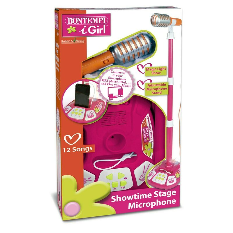 Bontempi - microfon cu stativ roz