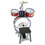 Set de tobe, Bontempi, Toba bas cu pedala si 2 tobe laterale, Cu bete si scaun incluse, Sunete realiste, 50x50x68 cm, 36 luni+, Black/Red - 3