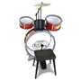 Set de tobe, Bontempi, Toba bas cu pedala si 2 tobe laterale, Cu bete si scaun incluse, Sunete realiste, 50x50x68 cm, 36 luni+, Black/Red - 3