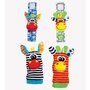 Botosei si bratari cu zornaitoare, Animalute dragute pentru bebelusi, Set 4 piese, 2 pentru maini si 2 pentru picioare, Jungle Wrist Rattle and Foot Finder, Playgro - 9