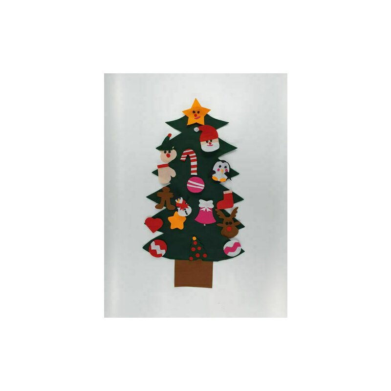 Kidsdecor - decoratiune bradut de craciun 75 cm, pentru perete, cu decoratiuni