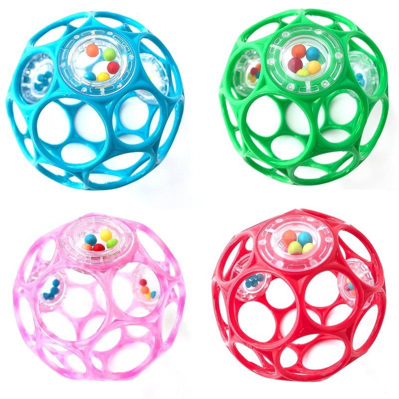 Bright starts - jucarie oball rattle, design multi-premiat, 0 luni+, diverse culori