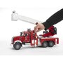 BRUDER - Masina de pompieri Camion Mack Granite , Cu scara, Cu sirena, Cu pompa de apa - 12