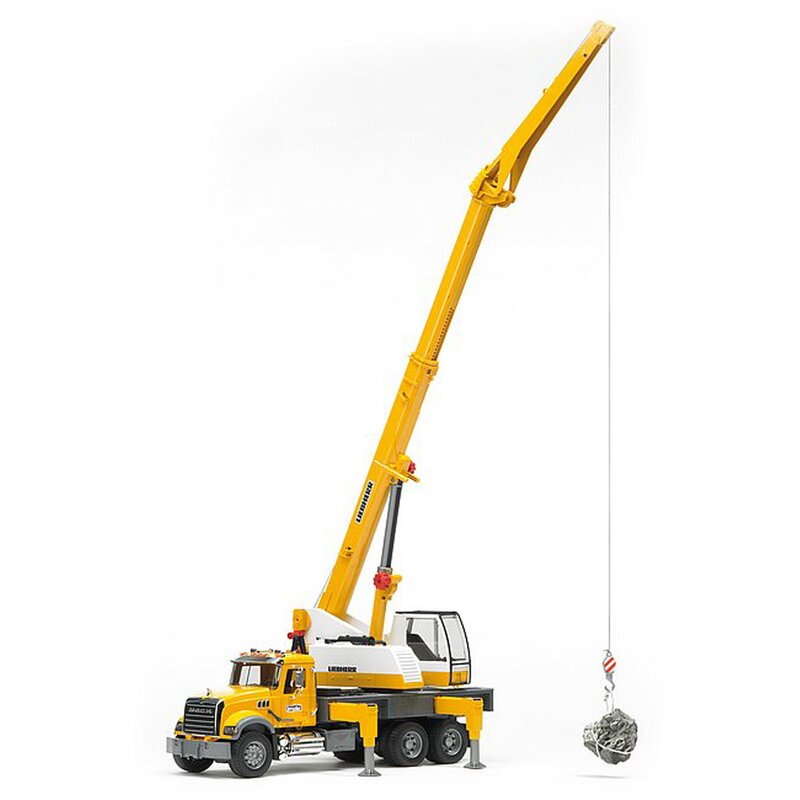 Bruder - camion mack granite liebherr , cu macara