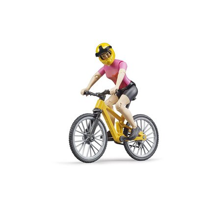 BRUDER - Figurina Ciclista , Cu bicicleta de munte