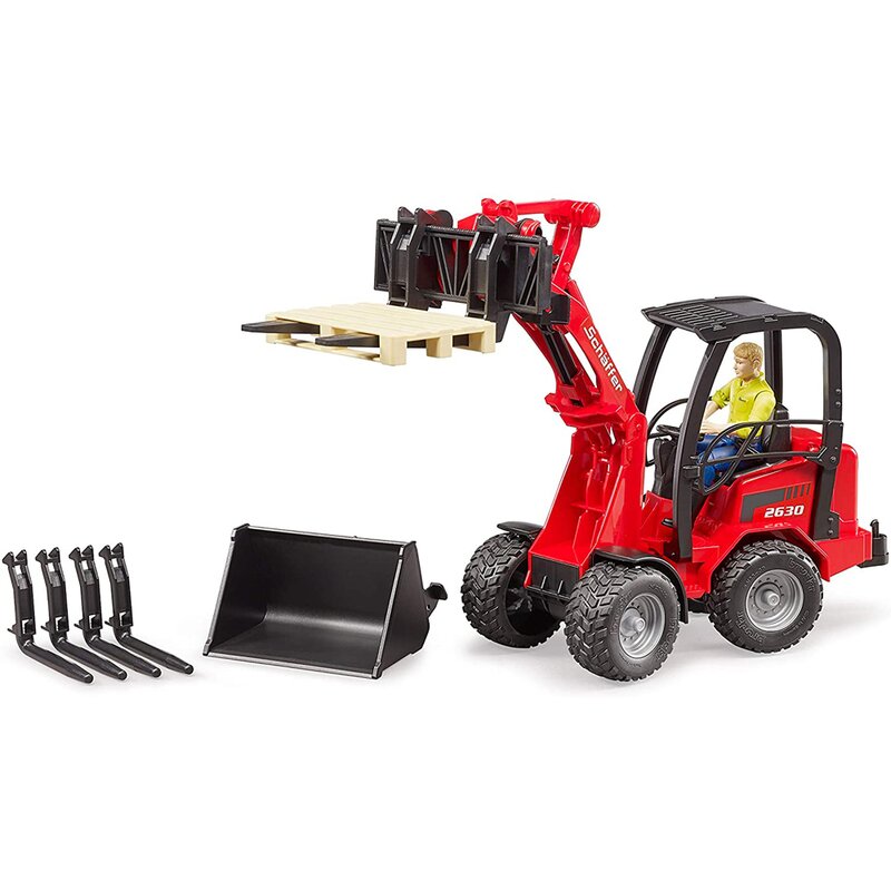 Bruder - incarcator compact schaffer 2034 , cu accesorii, cu figurina