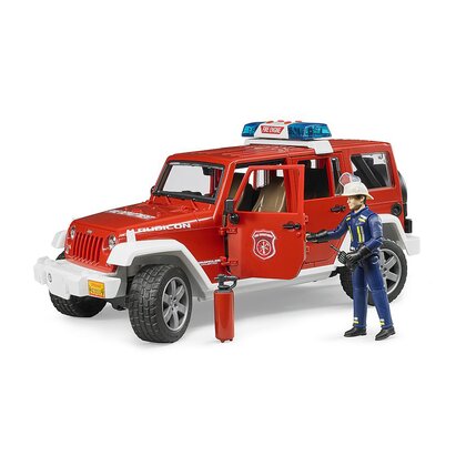 BRUDER - Masina Jeep Wrangler Unlimited Rubicon de pompieri , Cu figurina