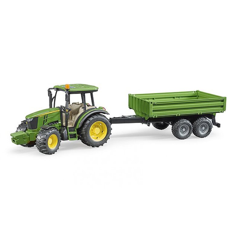 Bruder - tractor john deere 5115m , cu remorca basculabila