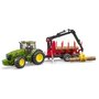 BRUDER - Tractor John Deere 7930 , Cu 4 busteni, Cu remorca forestiera - 1