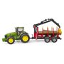 BRUDER - Tractor John Deere 7930 , Cu 4 busteni, Cu remorca forestiera - 3