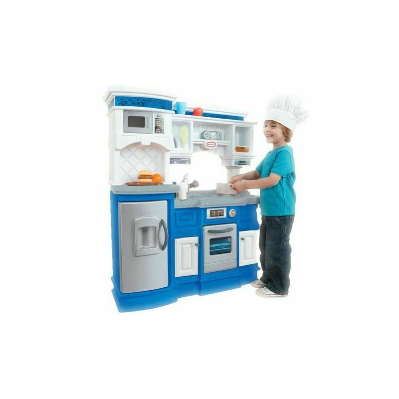 Little tikes - bucatarie din plastic gateste si serveste, albastru