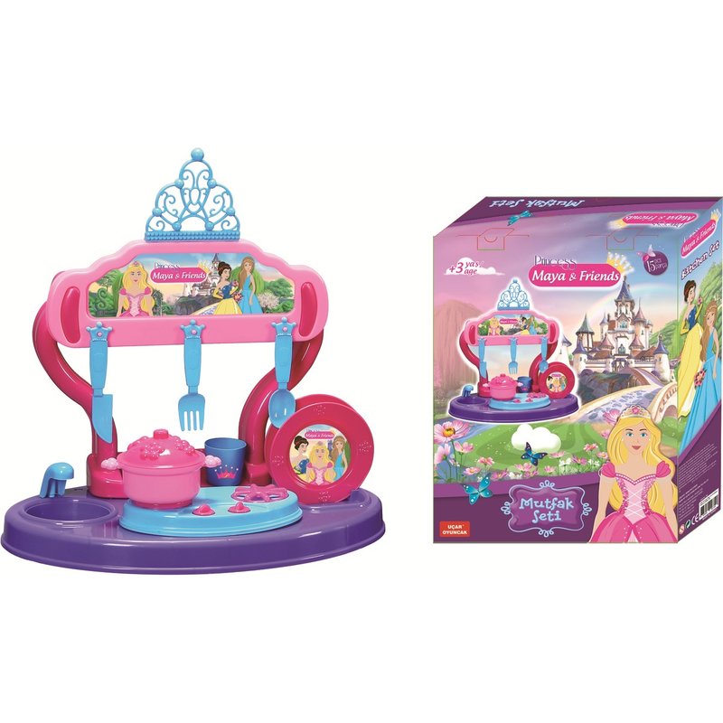 Ucar toys - bucatarie copii 15 piese princess maya and friends