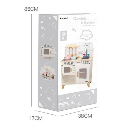 Bucatarie copii, Baby Mix, Din lemn, Cu accesorii, 85x60x28 cm