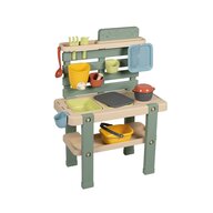 Bucatarie copii, Smoby, Life Mud, Cu 15 accesorii, 90% plastic reciclat