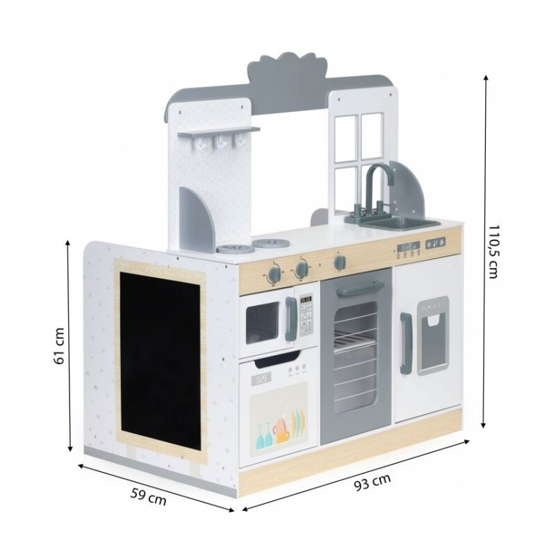 Ecotoys - bucatarie din lemn 2 in 1 tip restaurant pentru copii 7261