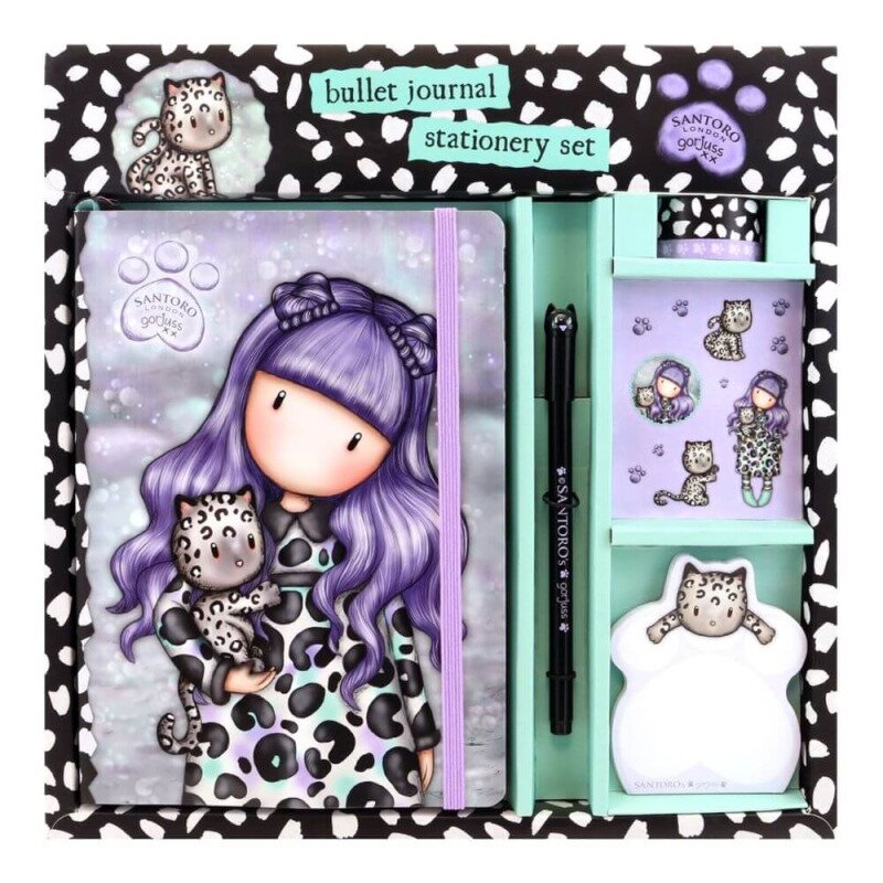 Bullet journal cu pix+abtibilduri+notite gorjuss smitten kitten