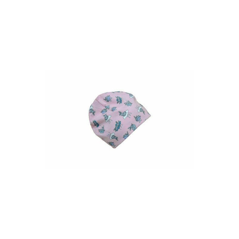 Kidsdecor - caciula copii bunny pink 6-18 luni, in strat dublu, din bumbac